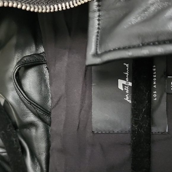 NWT 7 for All Mankind Black Faux Leather Long Puffer Vest Extra Small - Picture 14 of 15